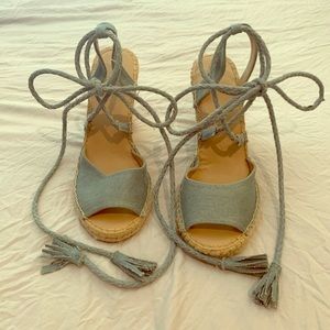Merona denim espadrilles with ankle tie